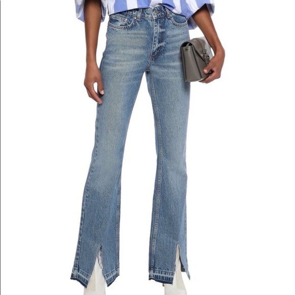 Anine Bing Size 24 Roxanne Split Hem Bootcut Jeans